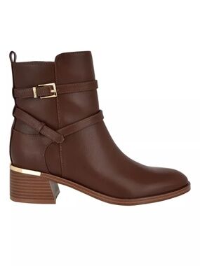 NIB Women's Jasen Buckle Strap Block Heel Booties